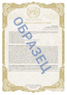 Образец Приложение к СТО 01.064.00220722.2-2020 Тарасовский Сертификат СТО 01.064.00220722.2-2020 